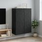 Preview: ARDEBO.de - Wandschrank 66 x 34,5 x 90 cm Holzwerkstoff Schwarz