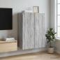 Preview: ARDEBO.de - Wandschrank 66 x 34,5 x 90 cm Holzwerkstoff Sonoma-Grau