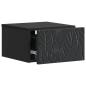 Preview: Wandmontierter Nachttisch Schwarz 49 x 34,5 x 20 cm