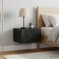 Preview: ARDEBO.de - Wandmontierter Nachttisch 2 Stk. Schwarz 49 x 34,5 x 20 cm