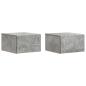 Preview: Wandmontierter Nachttisch 2 Stk. Betongrau 49 x 34,5 x 20 cm