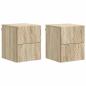 Preview: Wandmontierter Nachttisch 2 Stk. Sonoma-Eiche 34,5 x 33 x 40 cm