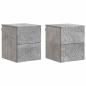 Preview: Wandmontierter Nachttisch 2 Stk. Betongrau 34,5 x 33 x 40 cm