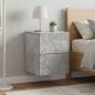 Preview: Wandmontierter Nachttisch 2 Stk. Betongrau 34,5 x 33 x 40 cm