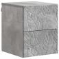 Preview: Wandmontierter Nachttisch 2 Stk. Betongrau 34,5 x 33 x 40 cm