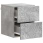 Preview: Wandmontierter Nachttisch 2 Stk. Betongrau 34,5 x 33 x 40 cm