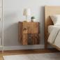 Preview: ARDEBO.de - Wandmontierter Nachttisch 2 Stk. Altholz 34,5 x 33 x 40 cm