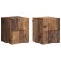Preview: Wandmontierter Nachttisch 2 Stk. Altholz 34,5 x 33 x 40 cm
