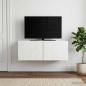 Preview: ARDEBO.de - Wandmontierter TV-Schrank 78,5 x 41 x 30 cm Hochglanz Weiß