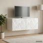 Preview: ARDEBO.de - Wandmontierter TV-Schrank 98 x 41 x 30 cm Weiß Holzwerkstoff