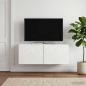 Preview: Wandmontierter TV-Schrank 98 x 41 x 30 cm Hochglanz Weiß