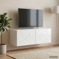 Preview: Wandmontierter TV-Schrank 59,5 x 31 cm Hochglanz Weiß