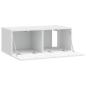 Preview: Wandmontierter TV-Schrank 59,5 x 31 cm Hochglanz Weiß