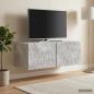 Preview: ARDEBO.de - Wandmontierter TV-Schrank 78,5 x 31 cm Betongrau Holzwerkstoff