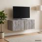 Preview: ARDEBO.de - Wandmontierter TV-Schrank 78,5 x 31 cm Grau Sonoma
