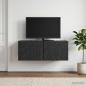 Preview: Wandmontierter TV-Schrank 98 x 31 cm Schwarz Holzwerkstoff