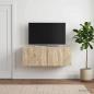 Preview: ARDEBO.de - Wandmontierter TV-Schrank 98 x 31 cm Sonoma-Eiche Holzwerkstoff
