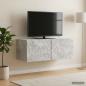 Preview: ARDEBO.de - Wandmontierter TV-Schrank 98 x 31 cm Betongrau Holzwerkstoff