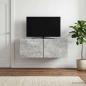 Preview: Wandmontierter TV-Schrank 98 x 31 cm Betongrau Holzwerkstoff