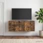 Preview: Wandmontierter TV-Schrank 98 x 31 cm Geräucherte Eiche