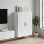 Preview: ARDEBO.de - Wandschrank Weiß 66 x 34,5 x 90 cm Holzwerkstoff