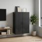 Preview: ARDEBO.de - Wandschrank 66 x 34,5 x 90 cm Holzwerkstoff Schwarz