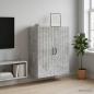 Preview: ARDEBO.de - Wandschrank 66 x 34,5 x 90 cm Holzwerkstoff Betongrau