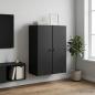 Preview: ARDEBO.de - Wandschrank 66 x 34,5 x 90 cm Holzwerkstoff Schwarz
