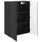 Preview: Wandschrank 66 x 34,5 x 90 cm Holzwerkstoff Schwarz