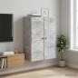 Preview: ARDEBO.de - Wandschrank 66 x 34,5 x 90 cm Holzwerkstoff Betongrau