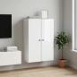 Preview: ARDEBO.de - Wandschrank 66 x 34,5 x 90 cm Holzwerkstoff Hochglanz Weiß