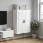 Preview: ARDEBO.de - Wandschrank 66 x 34,5 x 90 cm Holzwerkstoff Hochglanz Weiß