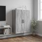 Preview: ARDEBO.de - Wandschrank 66 x 34,5 x 90 cm Holzwerkstoff Sonoma-Grau
