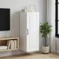 Preview: ARDEBO.de - Wandschrank 33 x 34,5 x 90 cm Holzwerkstoff Hochglanz Weiß