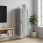 Preview: ARDEBO.de - Wandschrank 33 x 34,5 x 90 cm Holzwerkstoff Sonoma-Grau