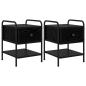 Preview: Nachttisch 2 Stk. Schwarze Eiche 35 x 36,5 x 47 cm
