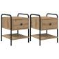 Preview: Nachttisch 2 Stk. Artisan-Eiche 35 x 36,5 x 47 cm Holzwerkstoff