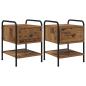 Preview: Nachttisch 2 Stk. Altholz 35 x 36,5 x 47 cm Holzwerkstoff