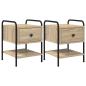 Preview: Nachttisch 2 Stk. Sonoma-Eiche 35 x 36,5 x 47 cm Holzwerkstoff