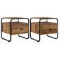 Preview: ARDEBO.de - Nachttisch 2 Stk. Altholz 40 x 39,5 x 40 cm Holzwerkstoff