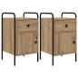Preview: Nachttisch 2 Stk. Artisan-Eiche 35 x 36,5 x 61 cm Holzwerkstoff