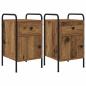 Preview: ARDEBO.de - Nachttisch 2 Stk. Altholz 35 x 36,5 x 61 cm Holzwerkstoff