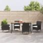Preview: ARDEBO.de - 5-tlg. Garten-Essgruppe mit Kissen Schwarz Poly Rattan
