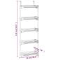 Preview: Tür-Organizer mit 5 Ablagen 52x20x135 cm Aluminium