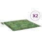 Preview: Sitzkissen 2 Stk. Blattmuster 50x50x3 cm Stoff