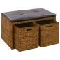 Preview: ARDEBO.de - Sitzbank mit 2 Körben Seegras 71×40×42 cm Braun