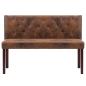 Preview: Sitzbank 120 cm Braun Wildleder-Optik