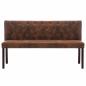 Preview: Sitzbank 148,5 cm Braun Wildleder-Optik