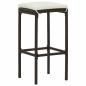 Preview: Barhocker mit Kissen 4 Stk. Braun Poly Rattan