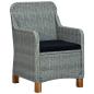 Preview: Gartenst?hle mit Kissen 2 Stk. Poly Rattan Hellgrau